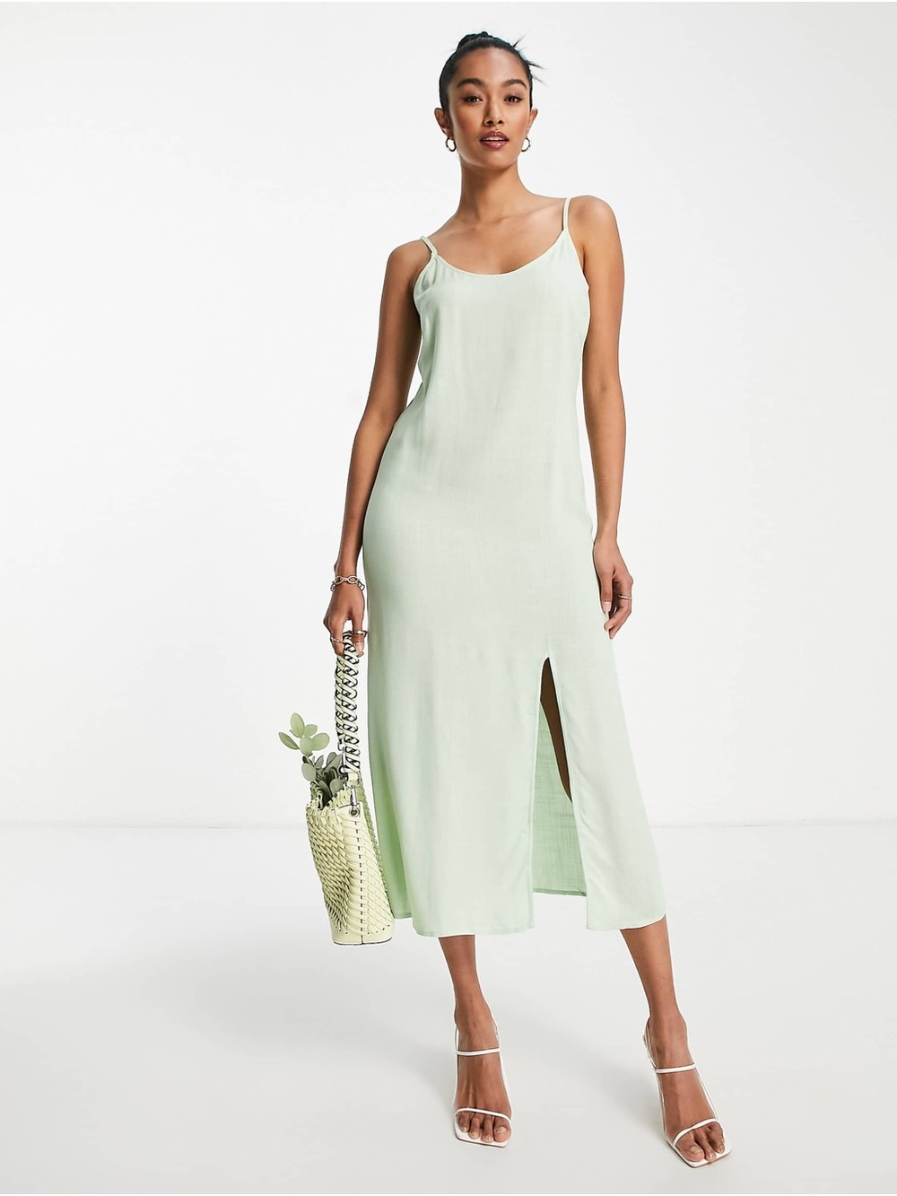 ASOS Edition Sage Green Midi Slip Dress NWT US 4